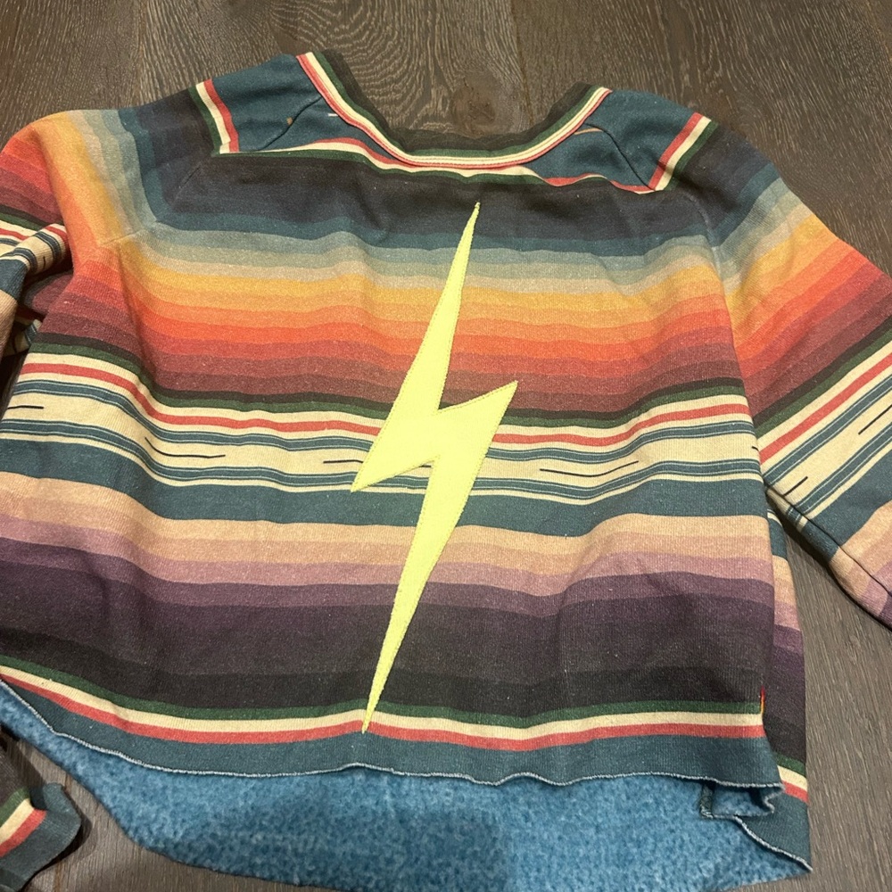 Aviator Nation Red and Orange Sweatshirt with Southwestern Stripes